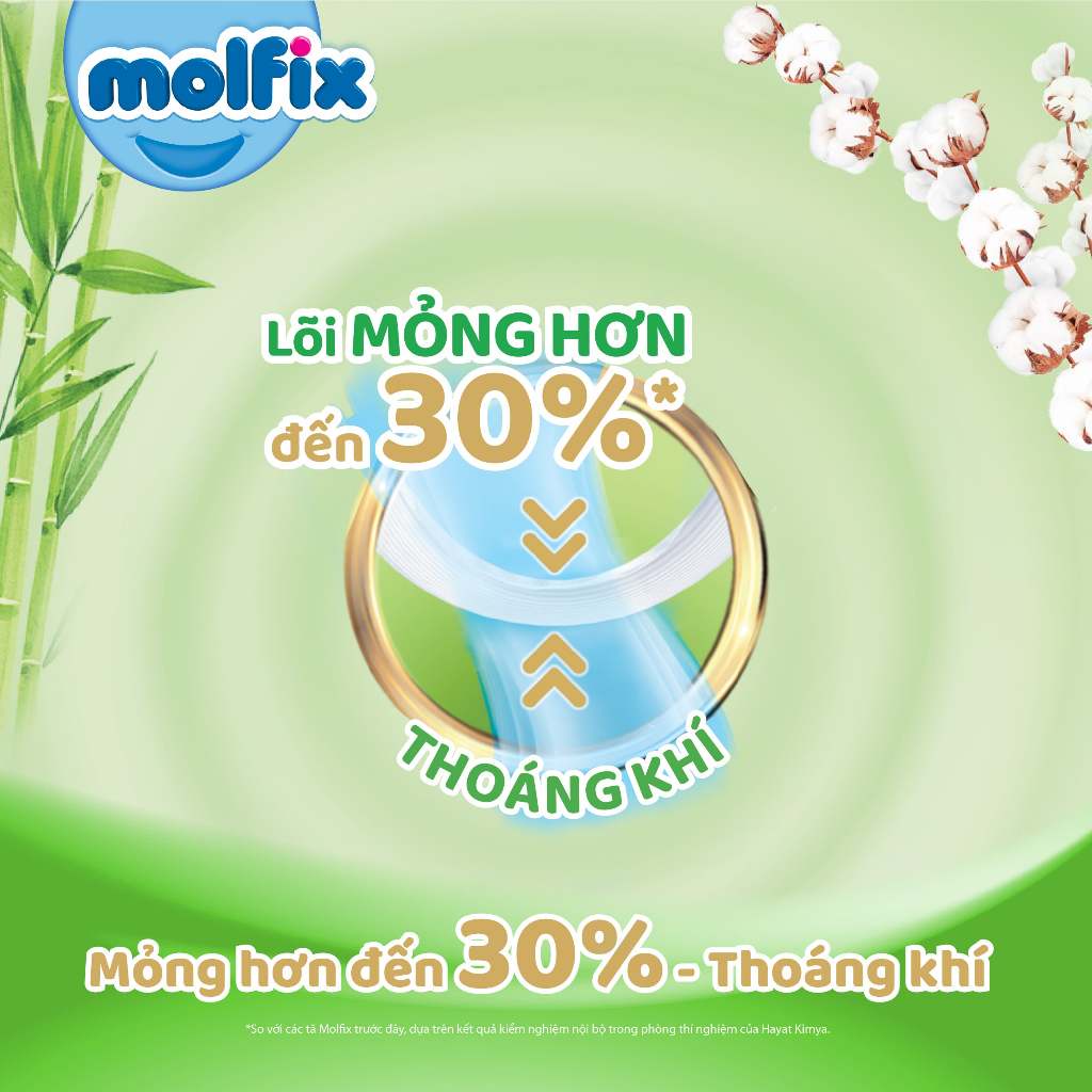 Tã/bỉm quần Molfix Thiên nhiên Jumbo XL (12kg - 17kg) - Gói 32+6 miếng