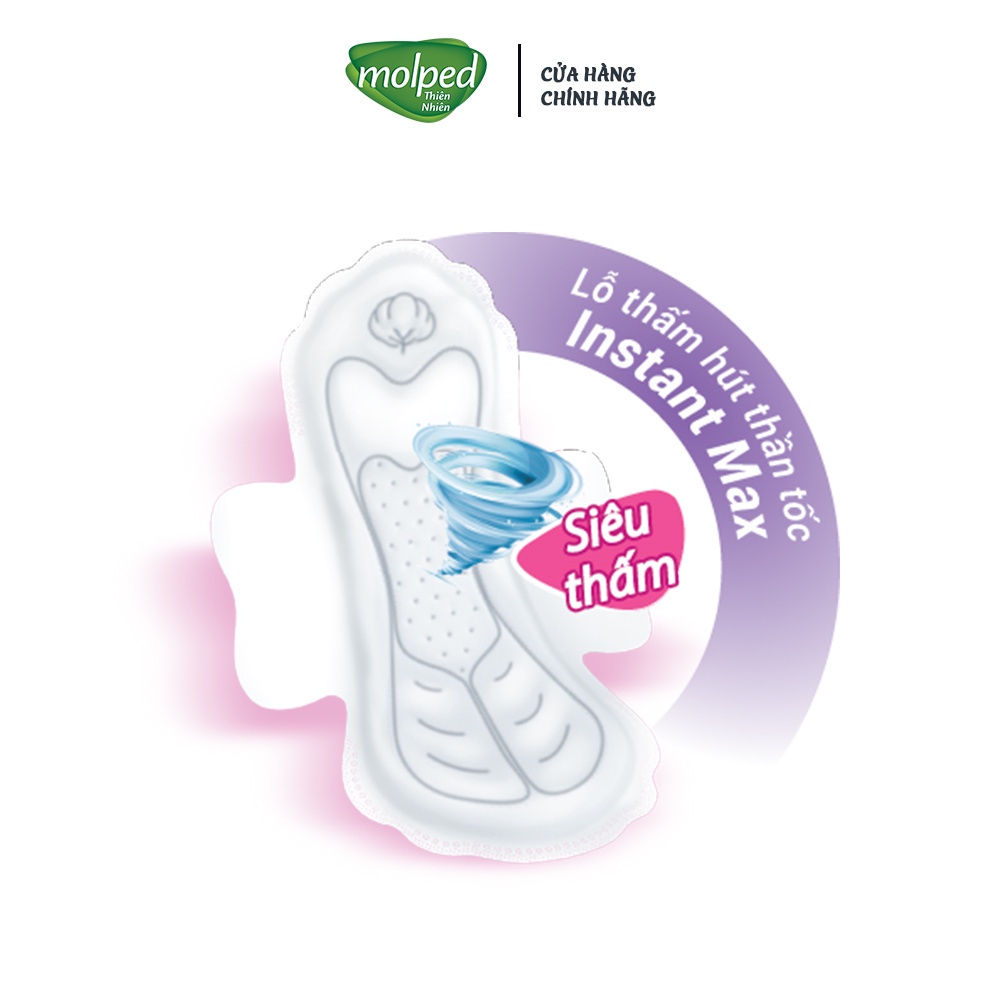Combo 8 gói Băng vệ sinh Molped thiên nhiên Siêu bảo vệ Siêu mỏng có cánh