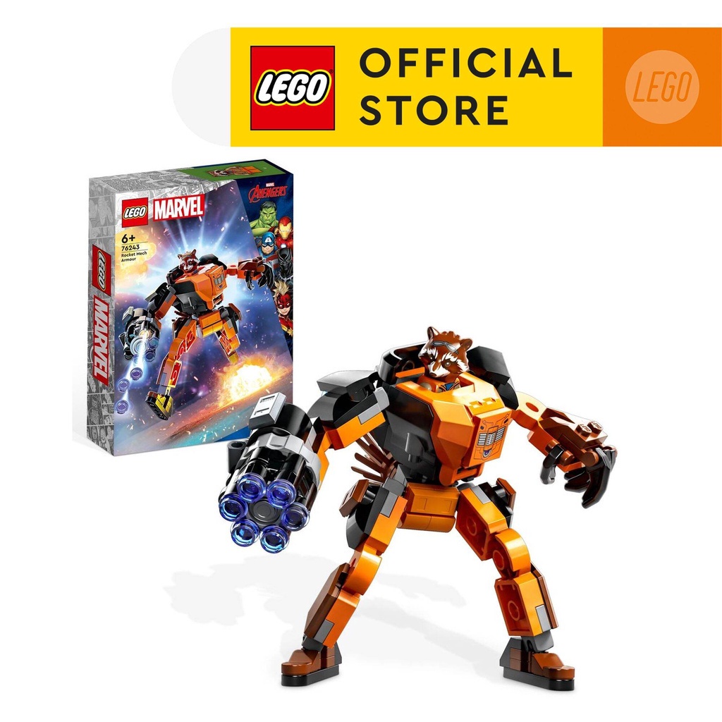 [Mã LIFEMC06CBAU giảm 50k đơn 350k] LEGO Super heroes Marvel 76243 Chiến Giáp Rocket (98 Chi Tiết)