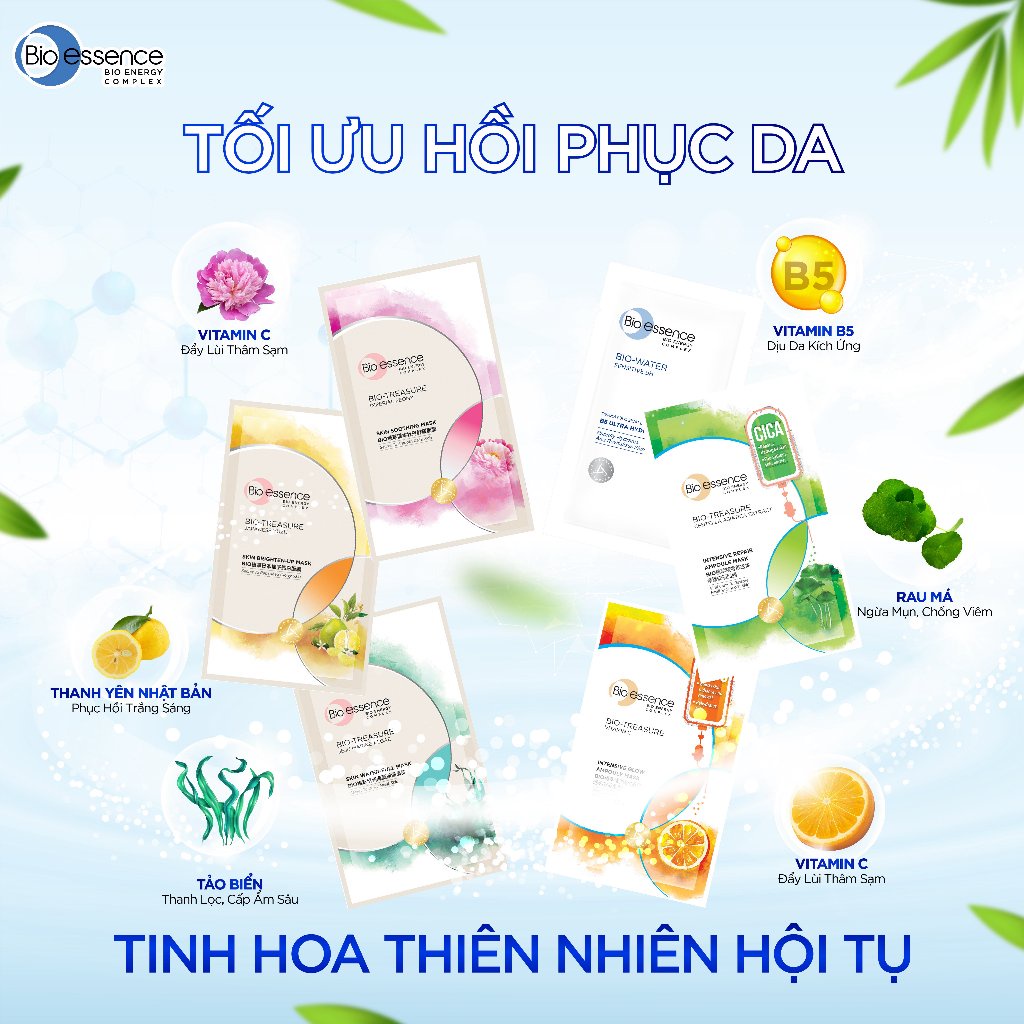 Mặt nạ dưỡng trắng chuyên sâu Bio-Essence Skin Brighten-Up Mask chiết xuất Yuzu 20ml