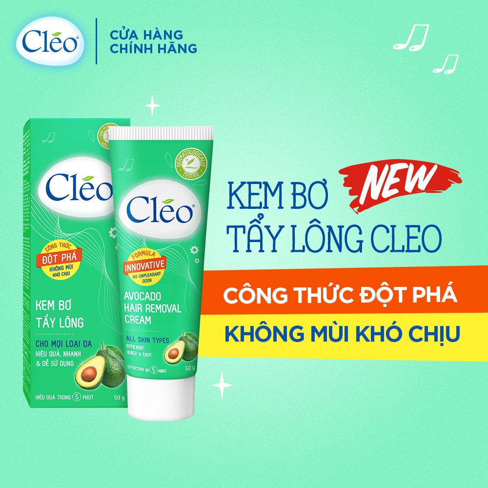 Combo Kem Bơ Tẩy Lông Cléo 50g Mùi Hương Dễ Chịu và Kem Giảm Thâm Nách 35g cho Mọi Loại Da kể cả Da Nhạy Cảm