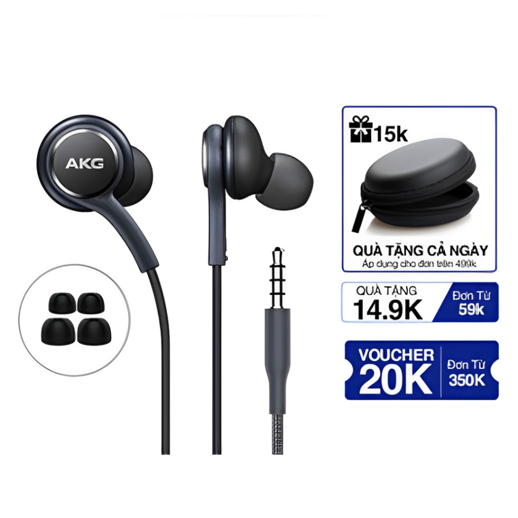Tai Nghe Dây Akg Nhét Tai Âm Bass Sống Động Dây Tai Chống Rối Cao Cấp