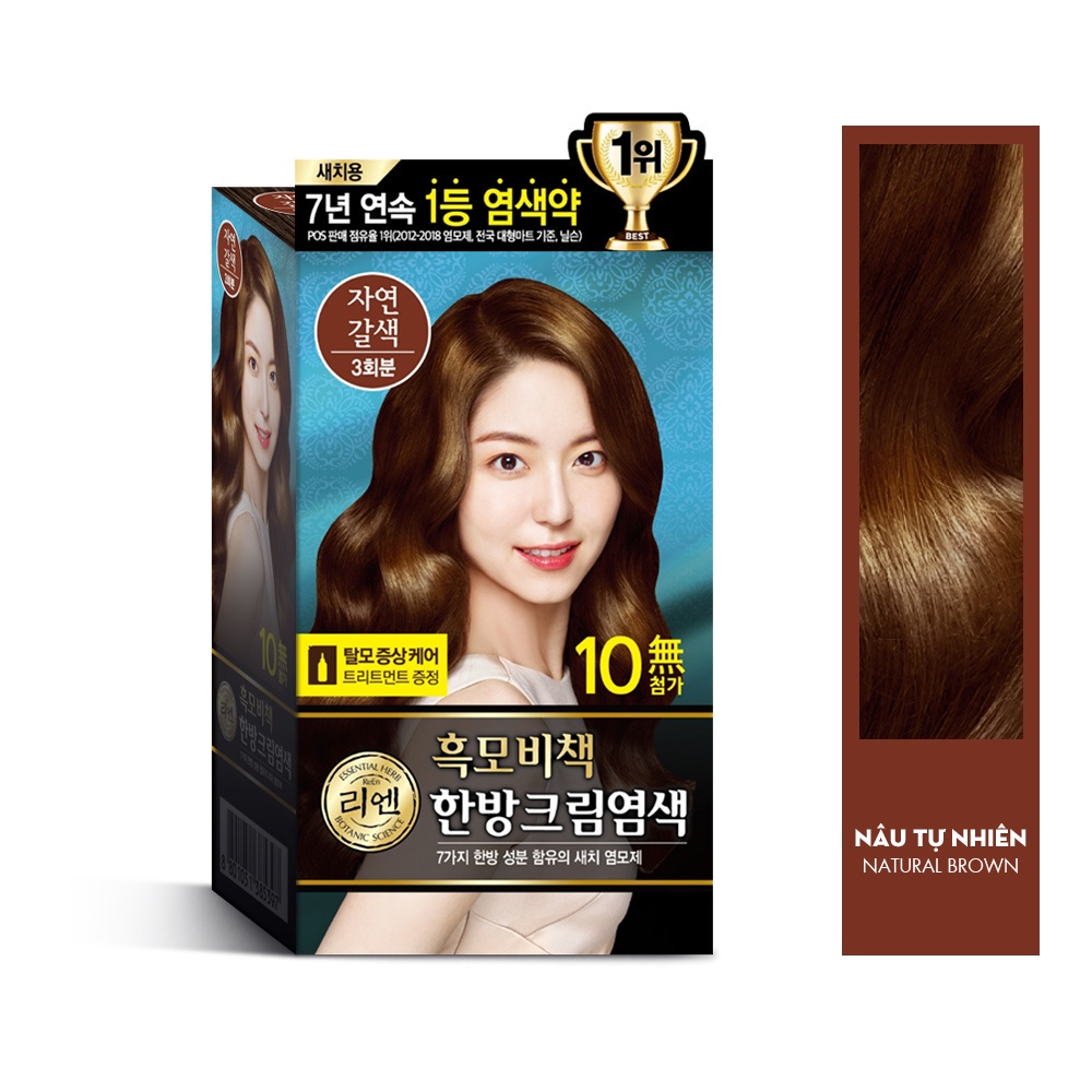 Kem nhuộm tóc phủ bạc thảo mộc Reen Heaukmobicheak Oriental Hair Dye Cream 128g