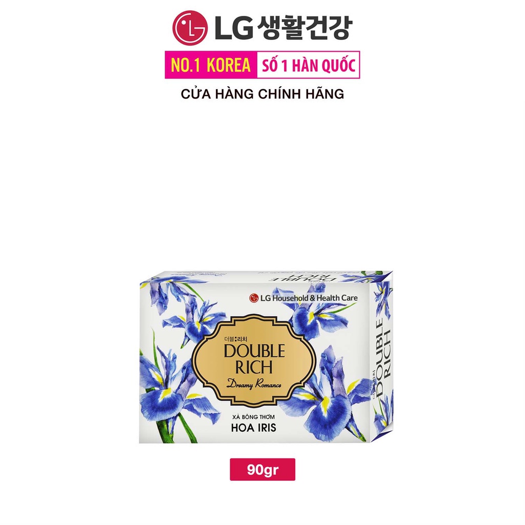 Bộ 2 xà phòng thơm Double Rich hương hoa chiết xuất từ thiên nhiên Iris Soap 90g/xà phòng