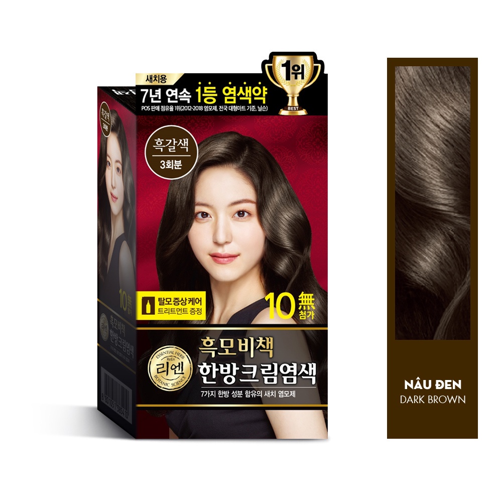 Kem nhuộm tóc phủ bạc thảo mộc Reen Heaukmobicheak Oriental Hair Dye Cream 128g