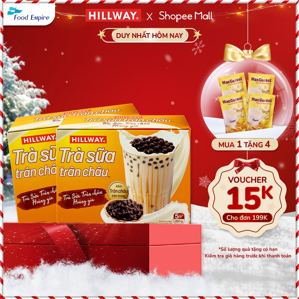 Combo 2 Hộp Trà Sữa Trân Châu Hillway Hoà Tan - Vị Truyền Thống