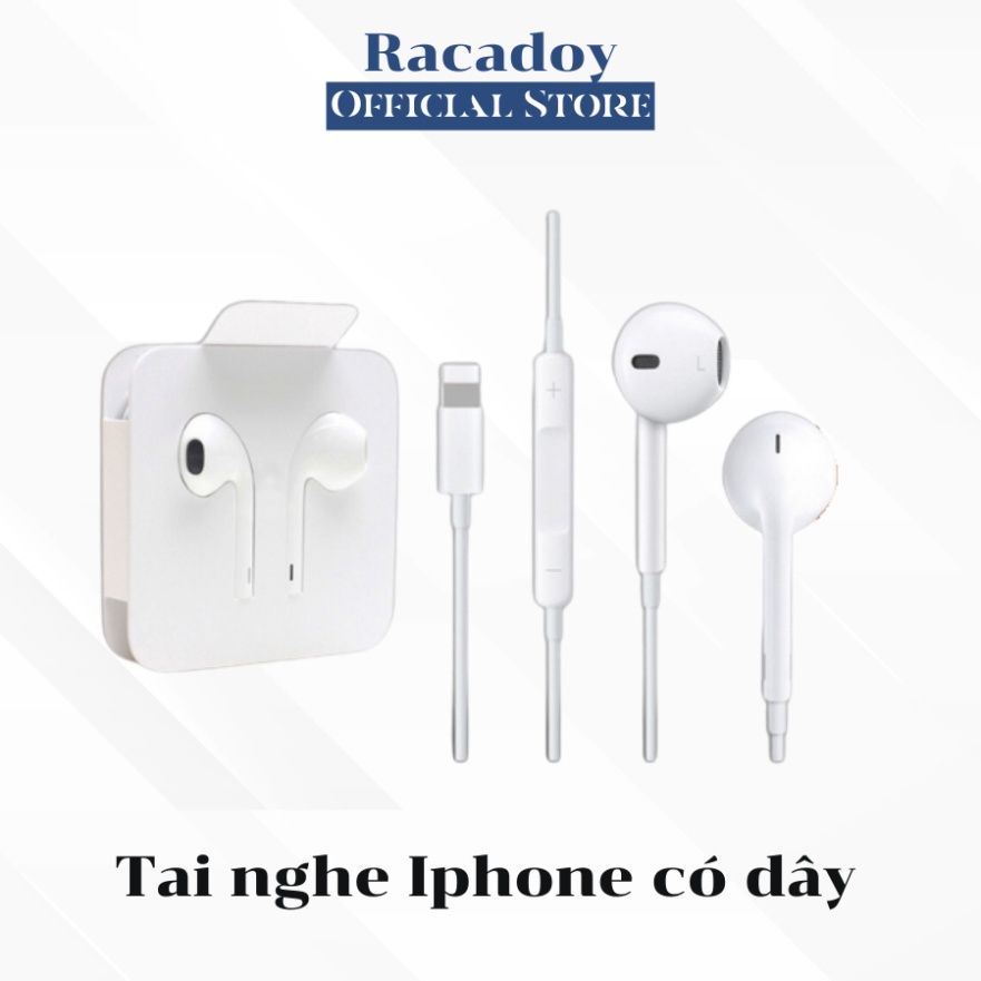 Tai Nghe Chân Dẹt Hiển Thị Cửa Sổ Kết Nối Có Mic Cho Táo 7/8/7Plus/8Plus/X/Xsmax/11/12/13/14/Pro Max _ Racadoy