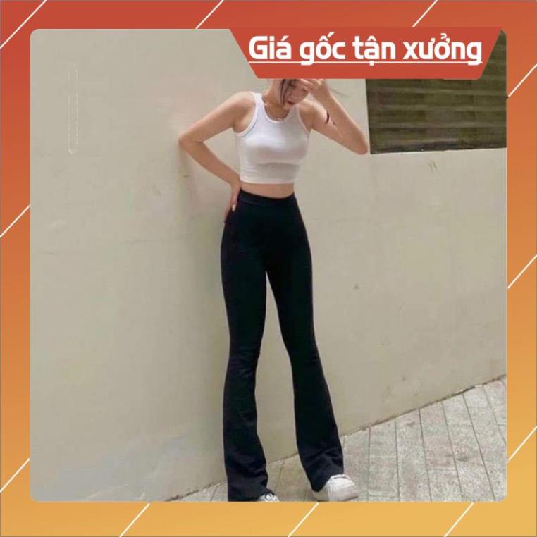 Quần ống loe nữ cạp cao dáng dài, quần legging nữ kiểu ôm ống loe công sở đi học form xinh tôn dáng VIETCEN d