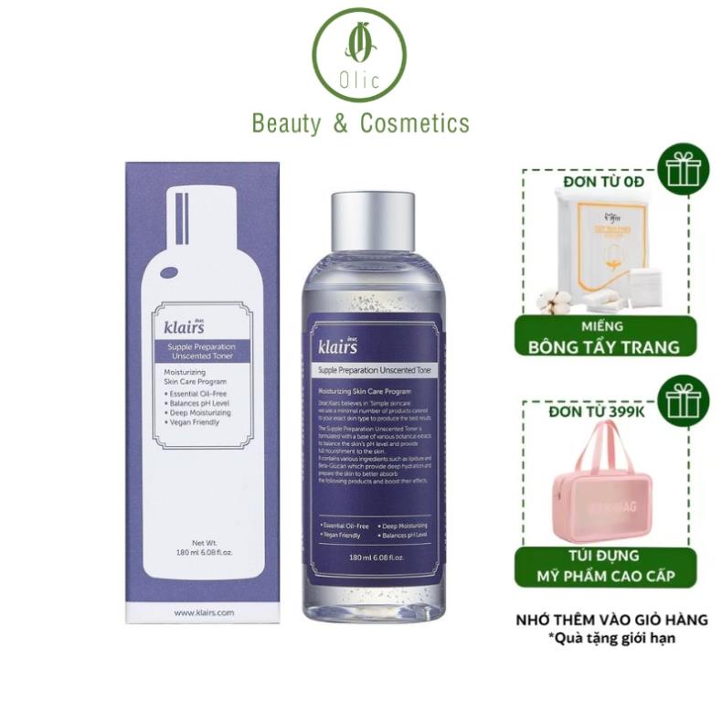 Nước hoa hồng Dear Klairs Supple Preparation Facial Toner 180ml