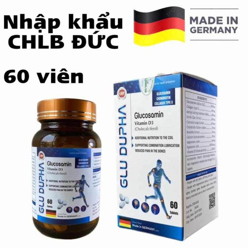 Glucosamine Viên Uống Xương Khớp Nhập Khẩu CHLB Đức GLU DUPHA Lọ 60 Viên
