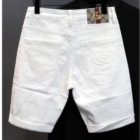 Quần short jean nam cao cấp short jean trắng hoạ tiết nổi cao cấp phong cách thanh lịch
