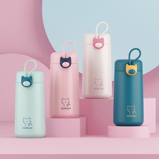Bình giữ nhiệt mèo cao cấp cho bé đi học, ly nước Cute Cat cho trẻ em inox 304 an toàn sức khoẻ, khắc tên theo yêu cầu