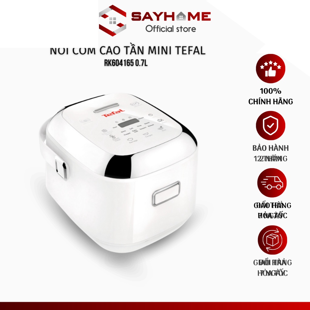 Nồi cơm điện tử cao tần Tefal mini 0.7L RK604165 800W nấu cơm ngon 1-2 người ăn