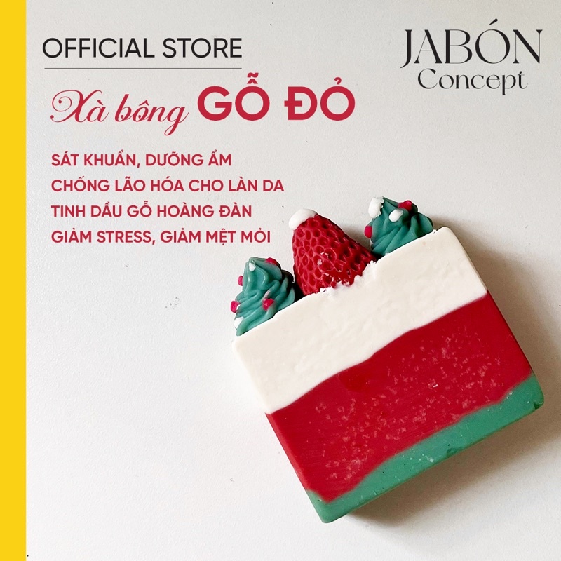 Xà Bông Giáng Sinh Organic tinh dầu GỖ HOÀNG ĐÀN Jabón Concept