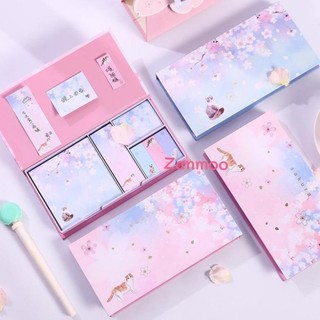 Giấy ghi nhớ 4 tờ zanmoo sakura. giấy note sakura phong cách cổ trang hot t2