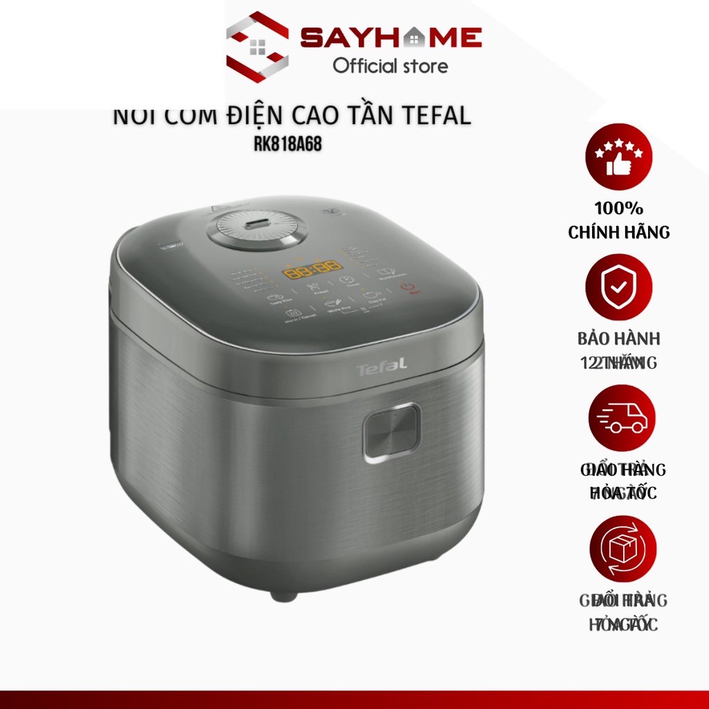 Nồi cơm điện tử cao tần Tefal RK818A68 dung tích 1.8L lòng niêu nấu cơm ngon