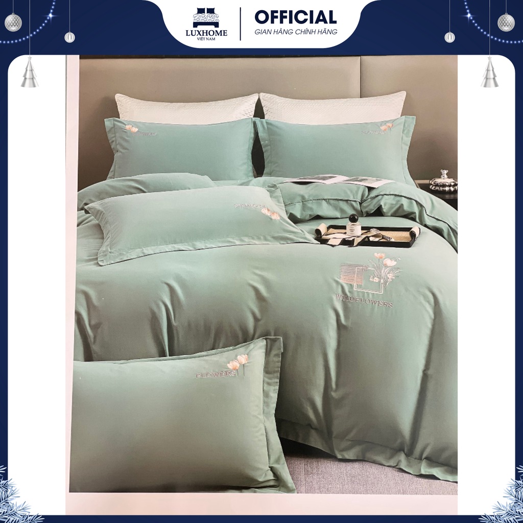 Trọn Bộ Chăn Ga Gối Sateen 120S Siêu Bền, Chất Vải Cotton Dày Dặn, Mềm Thoáng Mát, Màu Sắc Tinh Tế, Hài Hòa