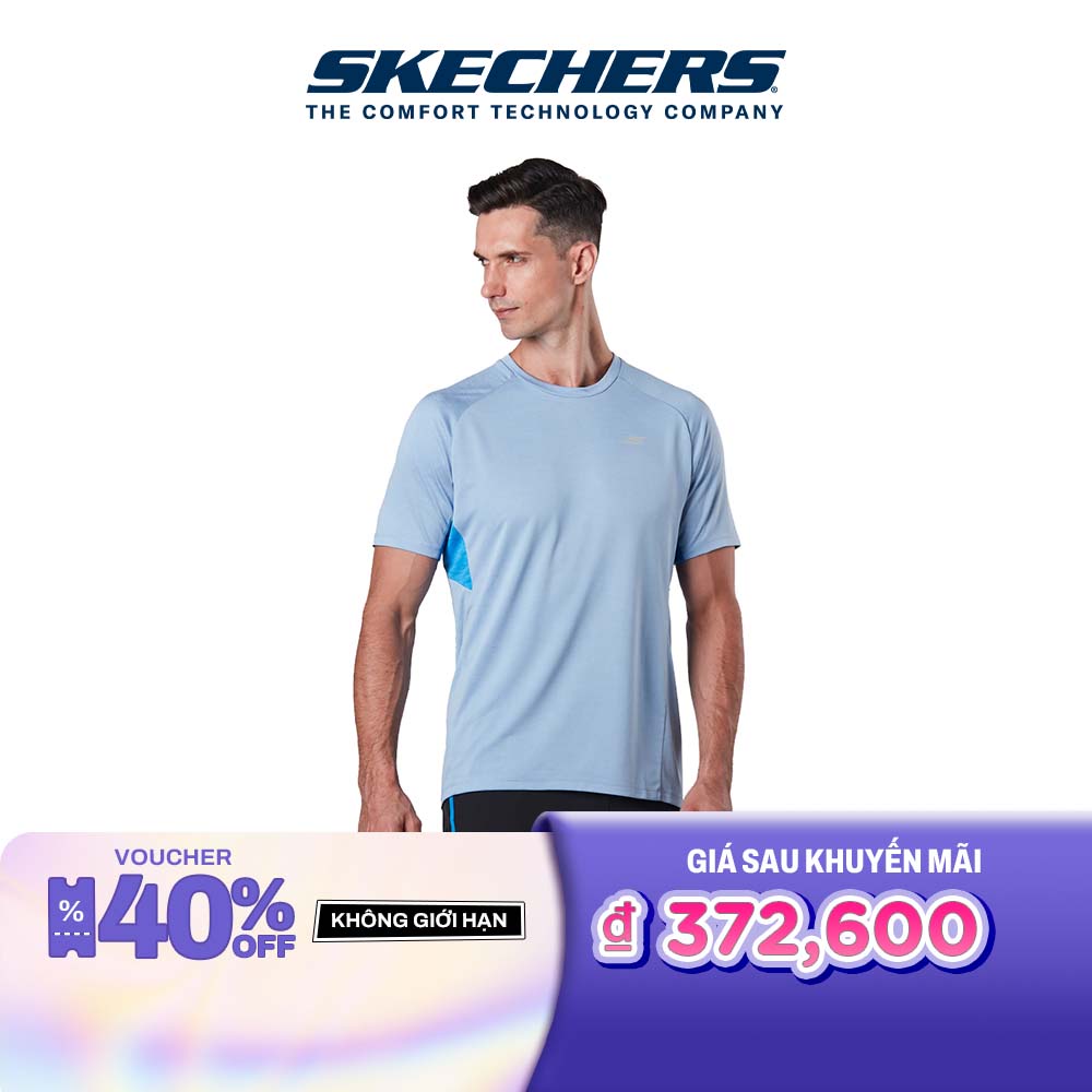 Skechers Nam Áo Thun Tay Ngắn Chạy Bộ Tập Gym, Thường Ngày, Đi Học, Đi Làm Performance Running - SP22Q3M083-AICE