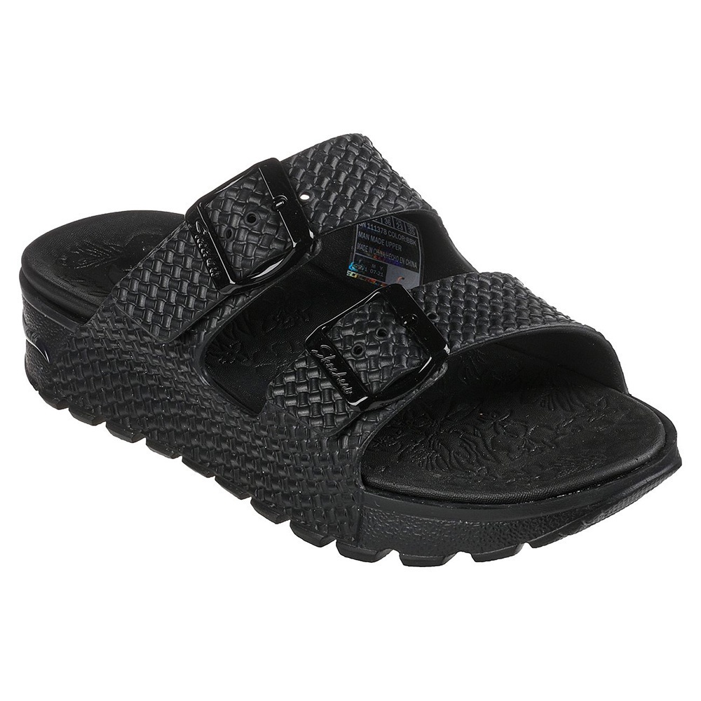 Skechers Nữ Dép Quai Ngang Đi Bộ Giặt Máy Được, Đi Học, Đi Làm Foamies Arch Fit Footsteps Hi'Ness Walking - 111378-BBK