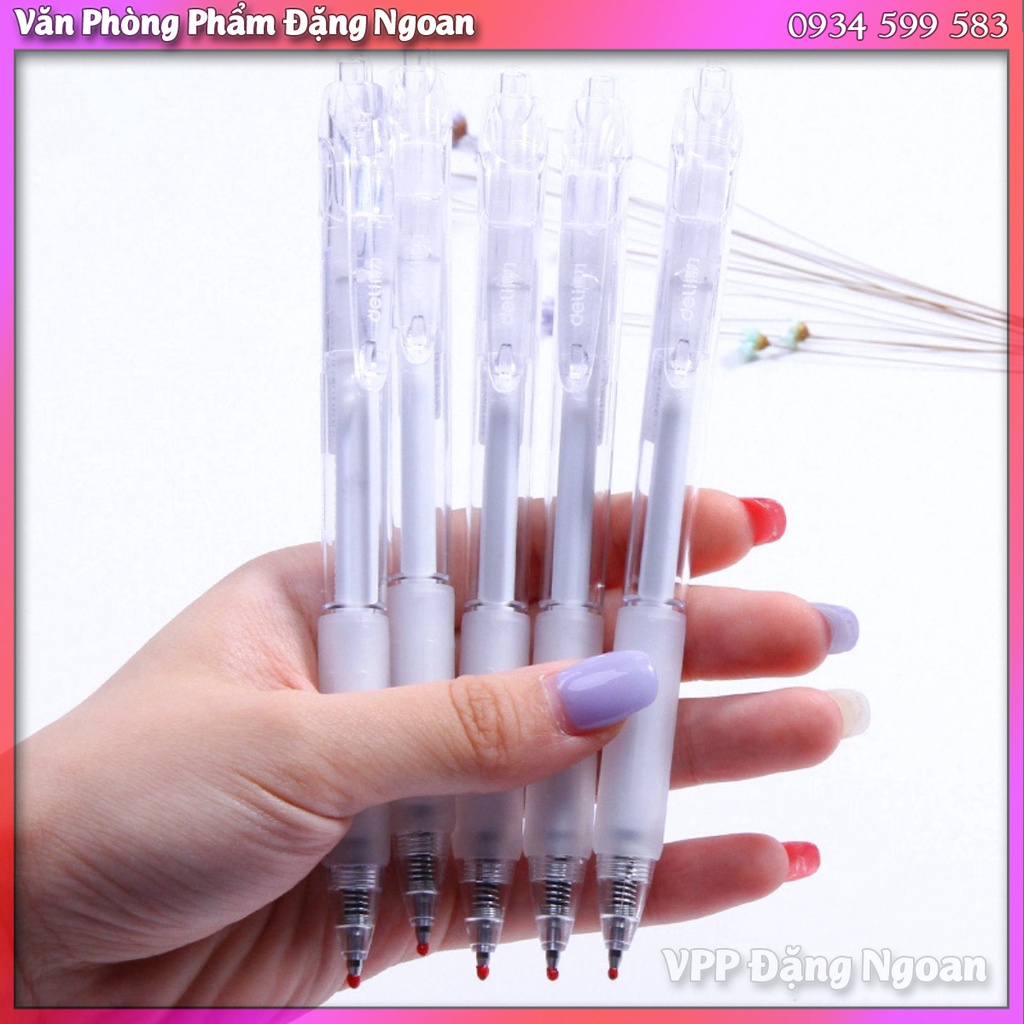 Bút Gel Bút Bi Nước Mực Màu Đen A057B Deli Ngòi 0.5mm Dành Cho Văn Phòng Học Sinh - VPP Đặng Ngoan