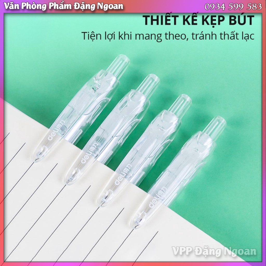Bút Gel Bút Bi Nước Mực Màu Đen A057B Deli Ngòi 0.5mm Dành Cho Văn Phòng Học Sinh - VPP Đặng Ngoan