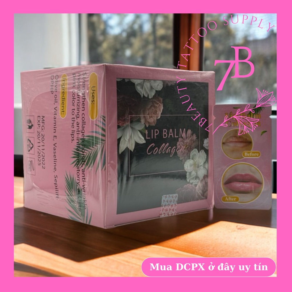 Dưỡng Môi, Mày Lipbam Colagen Dạng Gói Dùng Sau Xăm