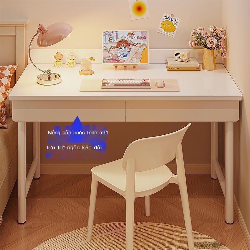 Bàn phòng ngủ có bàn ngăn kéo nhà sinh viên trang điểm đơn giản bàn học cho thuê nhà bàn lớn màu trắng bàn máy tính giải