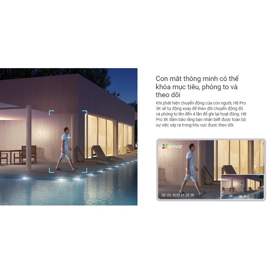Camera WiFi quay quét ngoài trời EZVIZ H8 Pro 3MP 2K