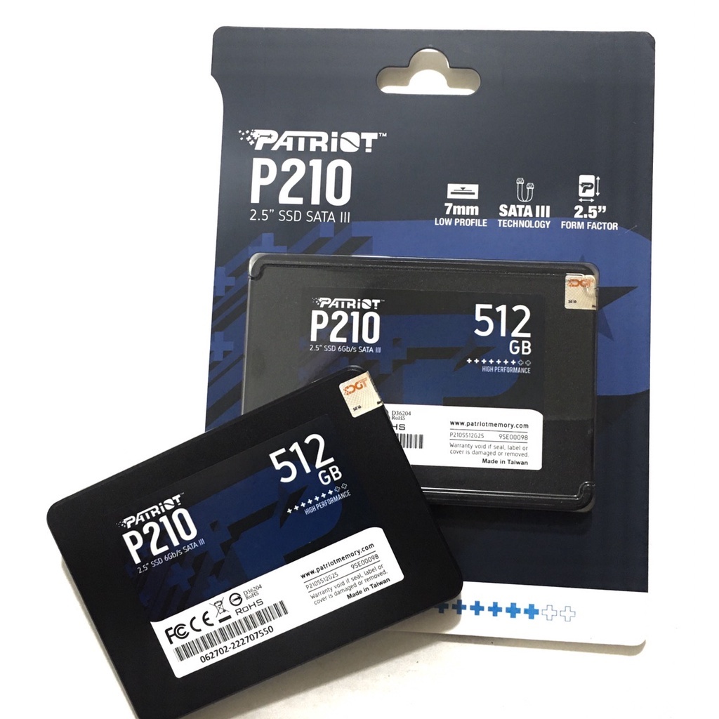 Ổ Cứng SSD SATA III 2.5" PATRIOT P210 Dung Lượng 128G 256G 512G 1TB 2TB Bảo hành 3 năm Hàng Chính Hãng