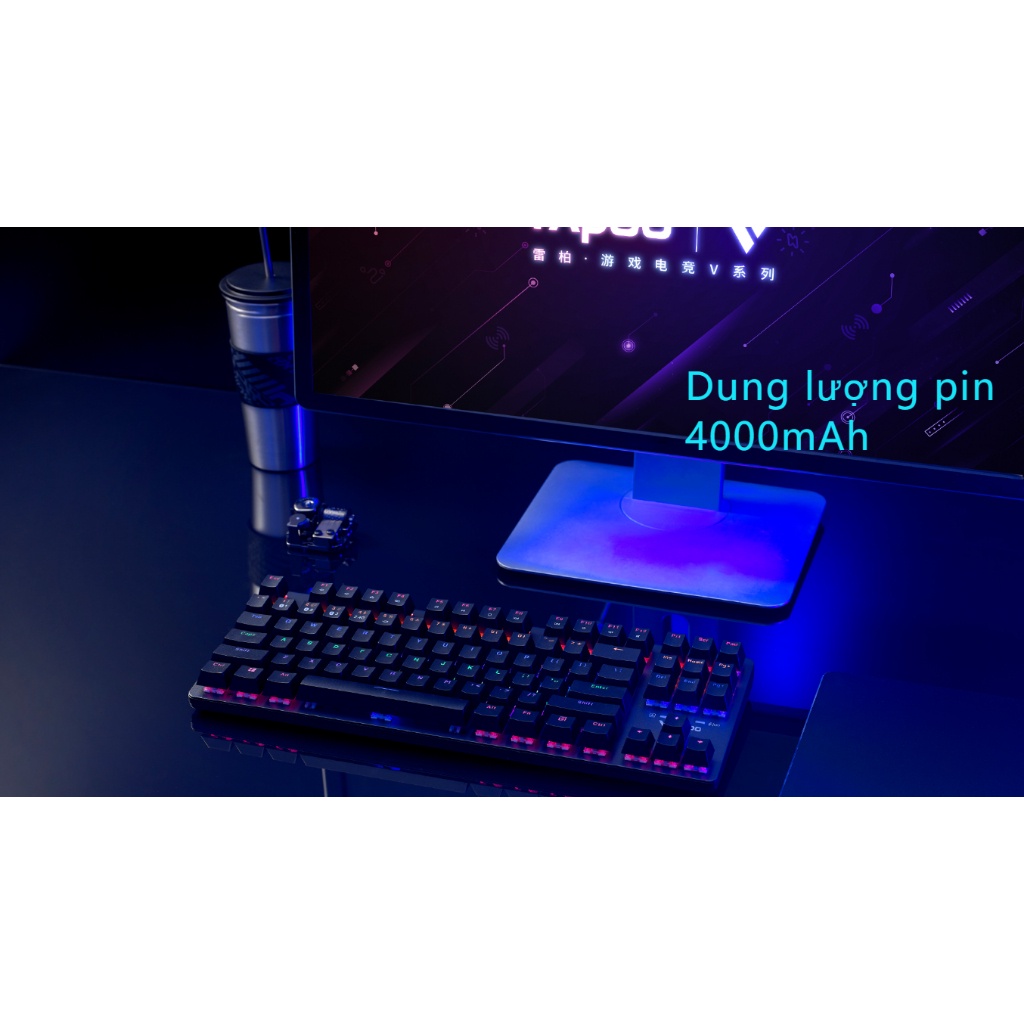 Bàn Phím Cơ Không Dây RapBàn Phím Cơ Không Dây Rapoo V500 Pro-87 Multi Mode RGB Không Dây 24.GHz - Bluetooth 5.0 Có Dây