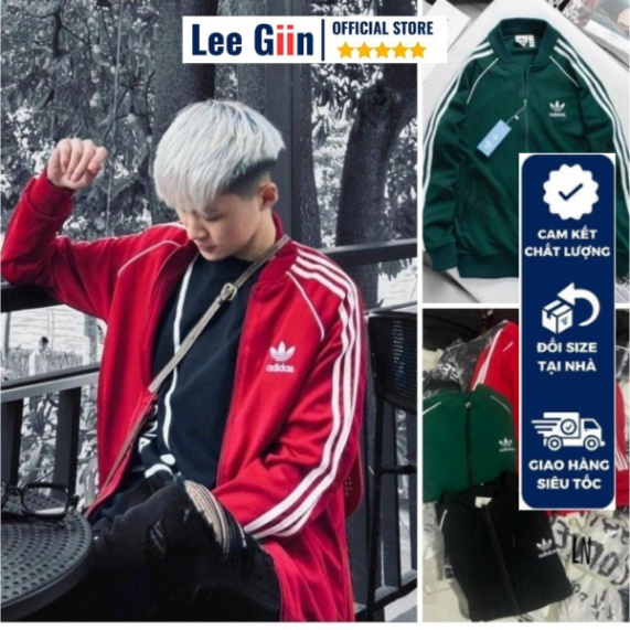 Áo khoác thể thao nam nữ thêu chữ , ADIDAS 3 sọc chất co dãn cực hot 2023 - Lee Giin Store