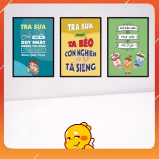 Tranh trang trí quán trà sữa, quán cà phê, tranh dán tường decor quán, T78 1k