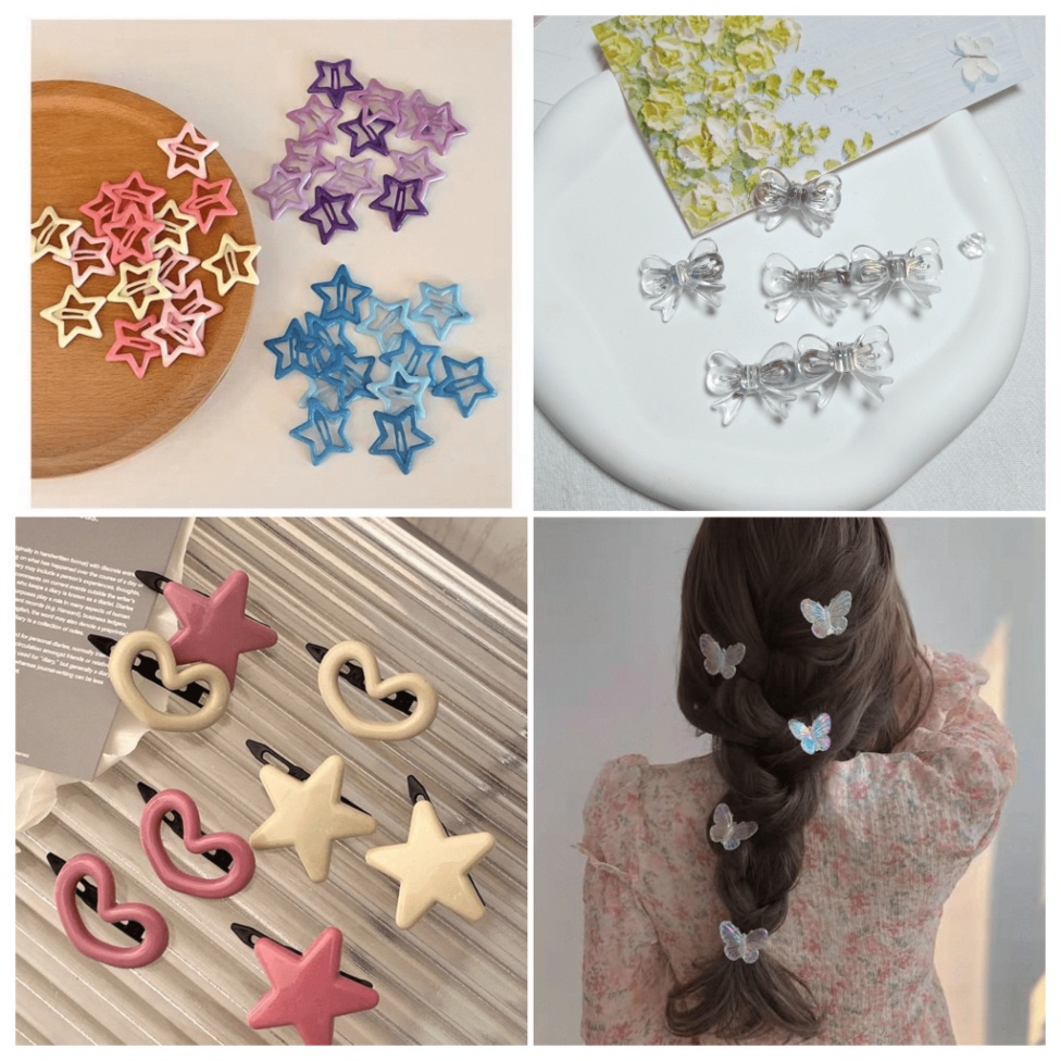 (Sỉ siêu rẻ) Kẹp Tóc Càng Cua 3 Răng 5 Răng korea Đen trong trắng suốt Cặp Tóc Búi Tóc Dẻo Không Gãy