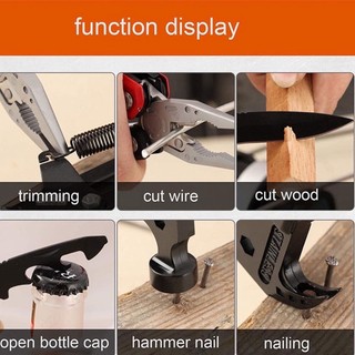 Búa đa năng 14 chức năng, dụng cụ búa kìm gấp gọn tiện lợi cho du lịch, đi phượt