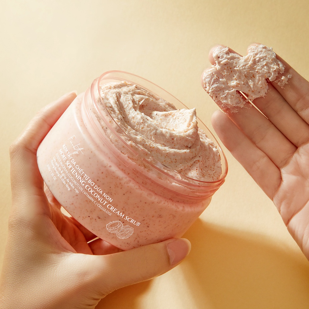 Kem tẩy da chết cơ Freshity 25g thể chiết xuất bơ dừa non cho làn da sáng sạch mềm mượt
