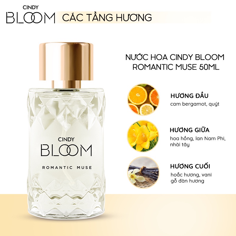 Nước hoa nữ Cindy Bloom Romantic Muse hương quyến rũ lãng mạn 50ml