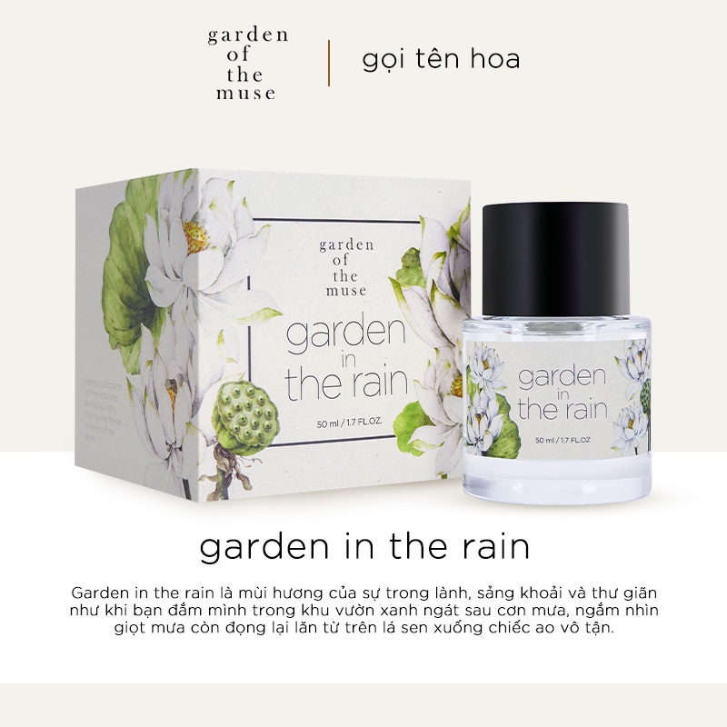 Nước hoa nữ Garden Of The Muse - Garden In The Rain EDP 50ml - Hương Hoa Sen