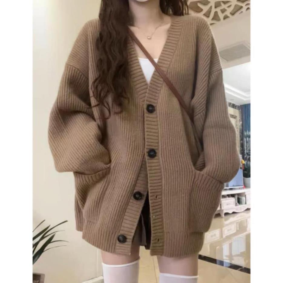 Áo Khoác Cardigan Nữ Dáng Rộng Dệt Kim Phong Cách Mùa Thu Hàng Loại 1 Chất Đẹp AO26