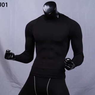 335K SP  Áo thun nam dài tay áo giữ nhiệt nam cổ tròn chất thun 4 chiều dày kiểu dáng thu đông