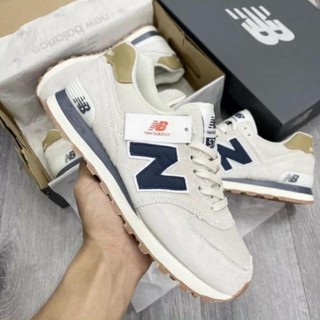 Giày sneaker new balance 574 navy, giày thể thao nb 574 xám chữ xanh than hàng đẹp