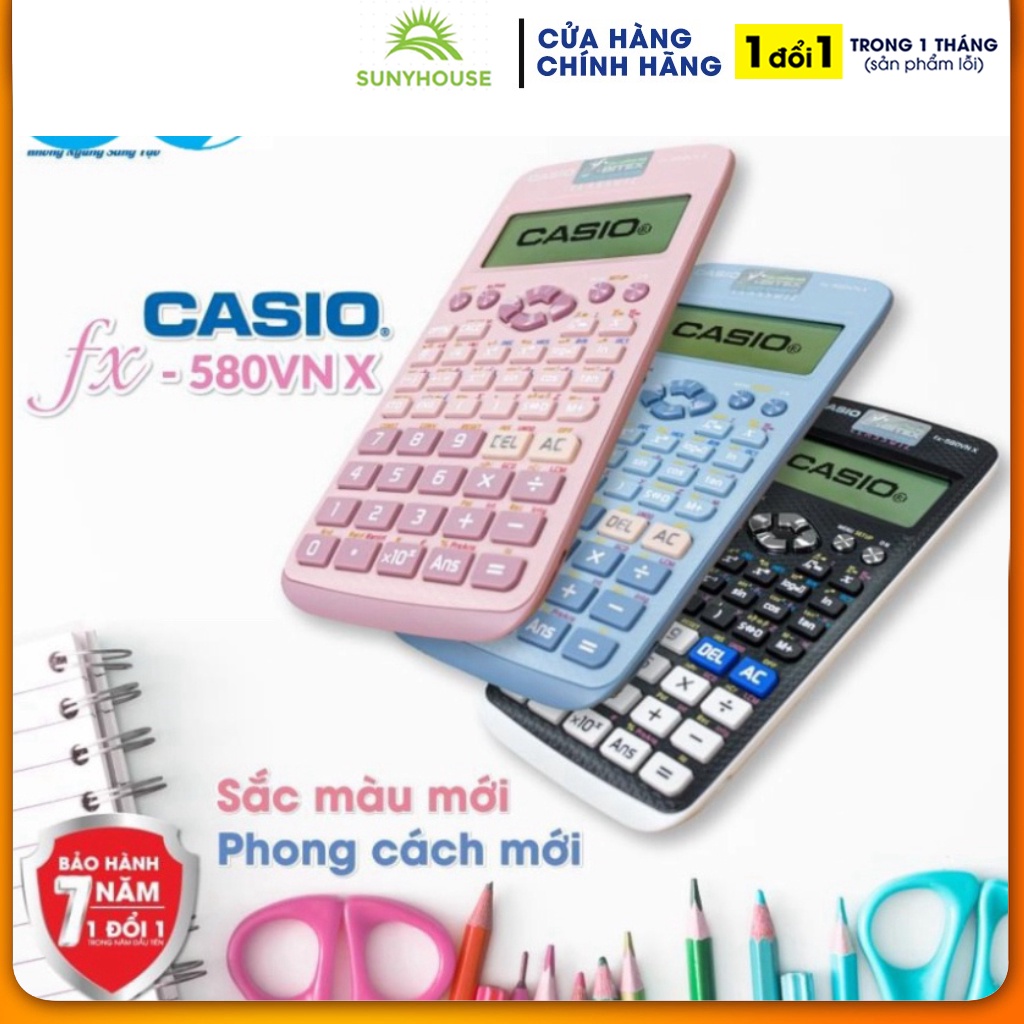 Máy tính CASIO Fx 580VN X thế hệ mới  Độ Chính Xác Cao - Máy Tính Giá Rẻ - Hàng Thái Bảo Hành 24 Tháng