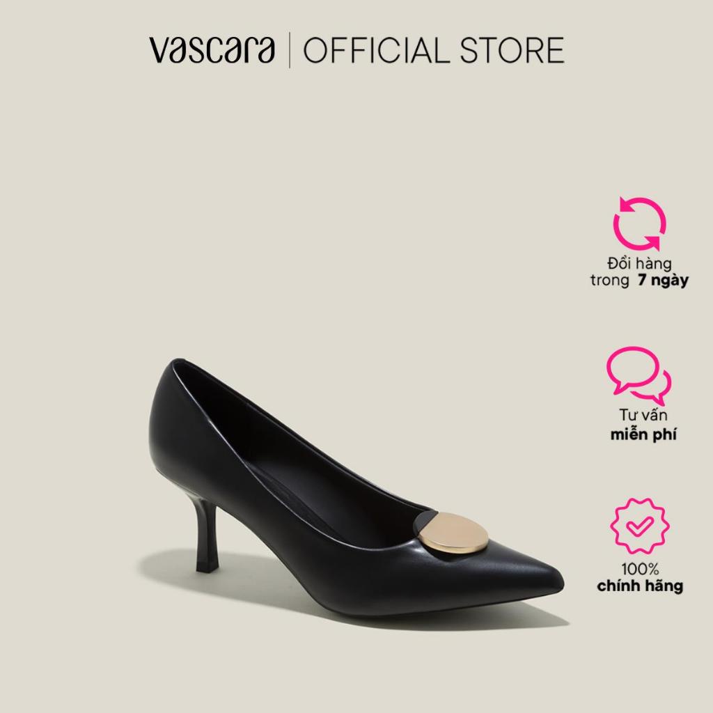 Vascara Giày Bít Mũi Nhọn Nhấn Khóa Tròn - BMN 0619