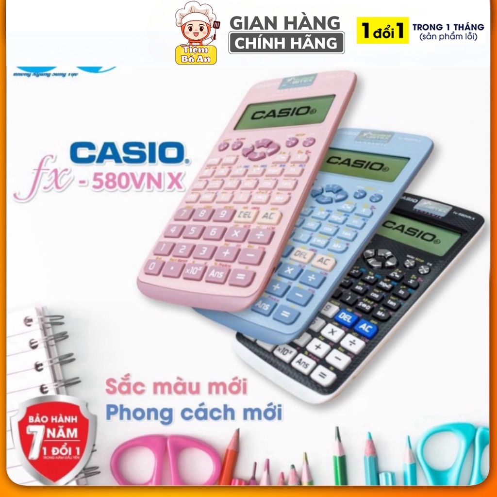 Máy tính CASIO Fx 580VN X thế hệ mới (Nhiều Màu) Độ Chính Xác Cao - Máy Tính Giá Rẻ - Hàng Thái Bảo Hành 24 Tháng (APS)
