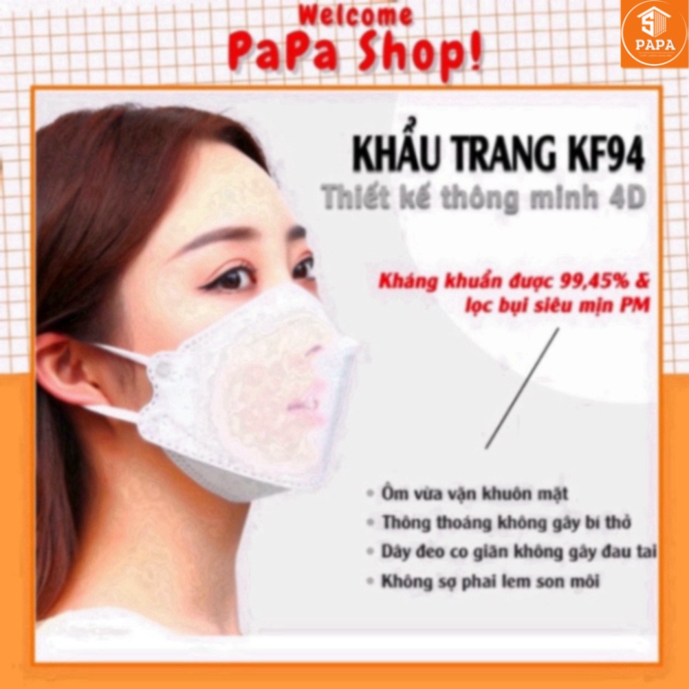 [QUÀ TẶNG KHÁCH VIP] Khẩu trang chống bụi KF94 4D Mask [PaPa 7]