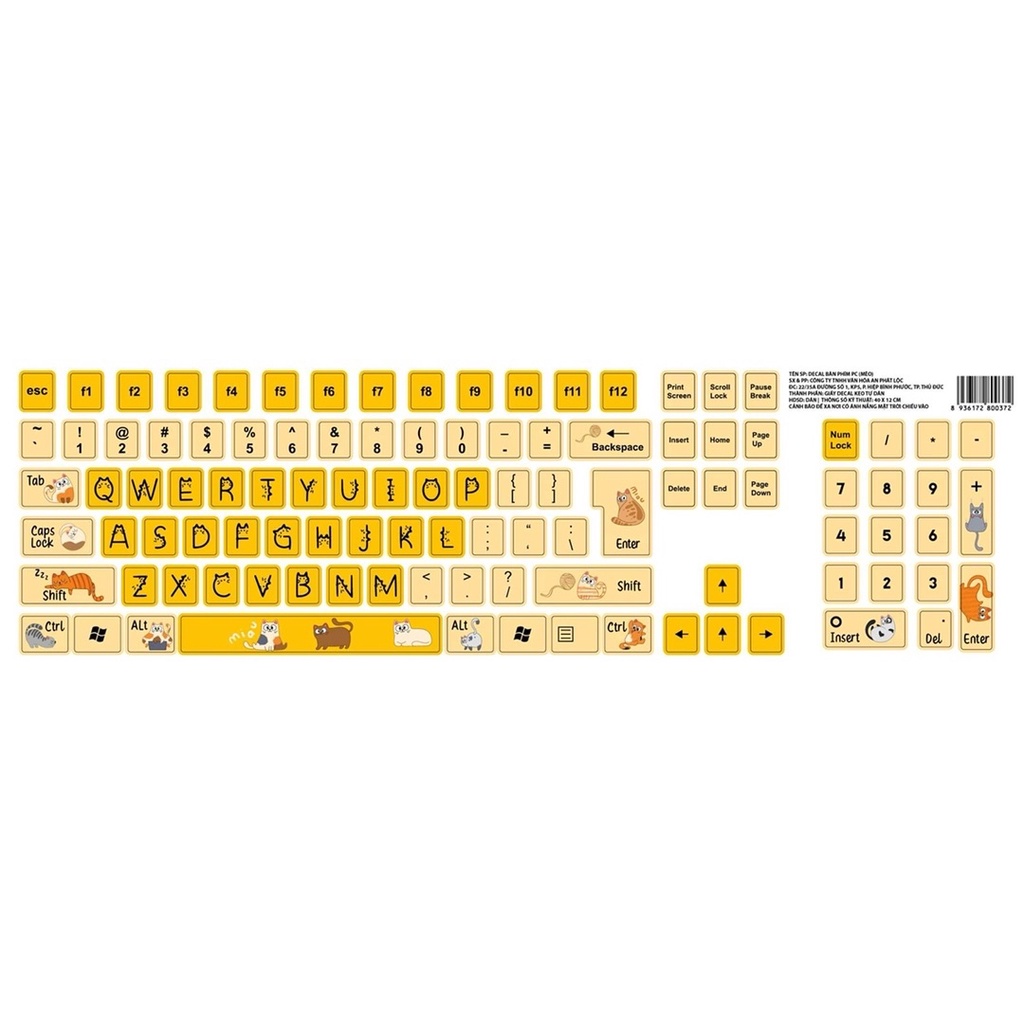 Decal bàn phím PC ( mẫu mới)