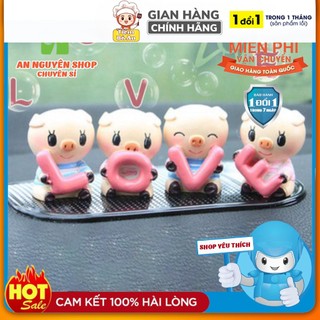 COMBO tượng 4 con heo tình yêu - bộ quà tặng 4 con heo LOVE ( Hình Thật - Video Thật )