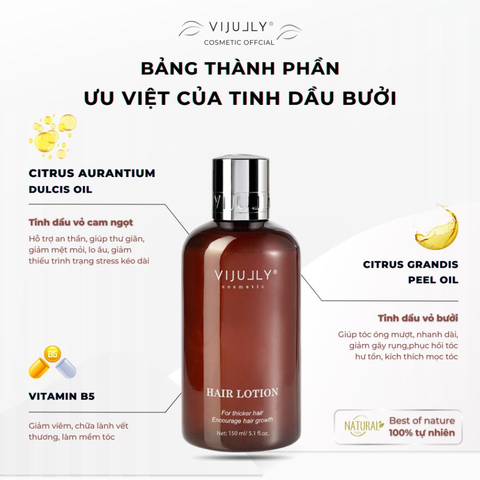 Xịt Mọc Tóc VIJULLY Tinh Dầu Bưởi ViJully Kích Thích Tóc Mọc Nhanh Chai 150ml [ Hàng Chính Hãng ]