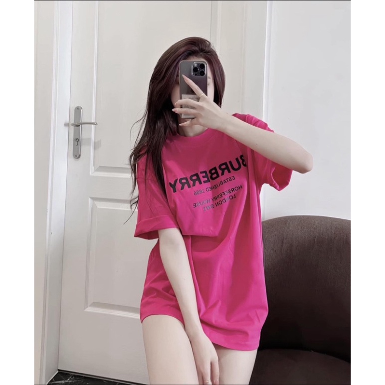 Hàng hot trend  Áo phông cotton tay lỡ BUBERRYY form rộng hot hit chất đẹp