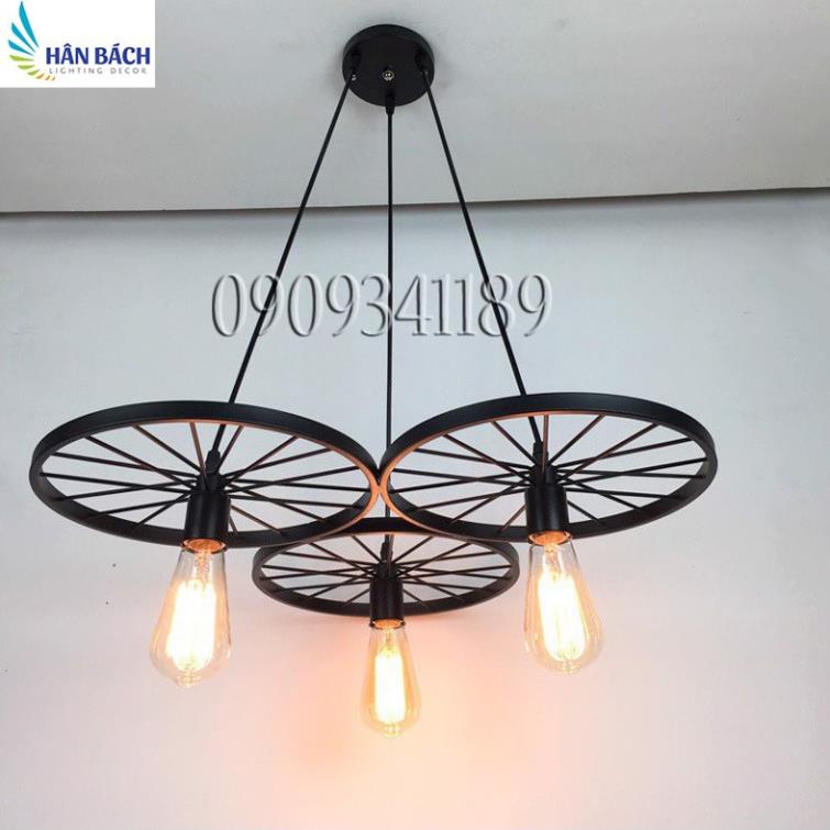 Thanh Lý Nghỉ Bán, Giá Sốc- Đèn Thả Trần 3 Bánh Xe Độc Đáo Tặng Kèm Bóng Y Hình