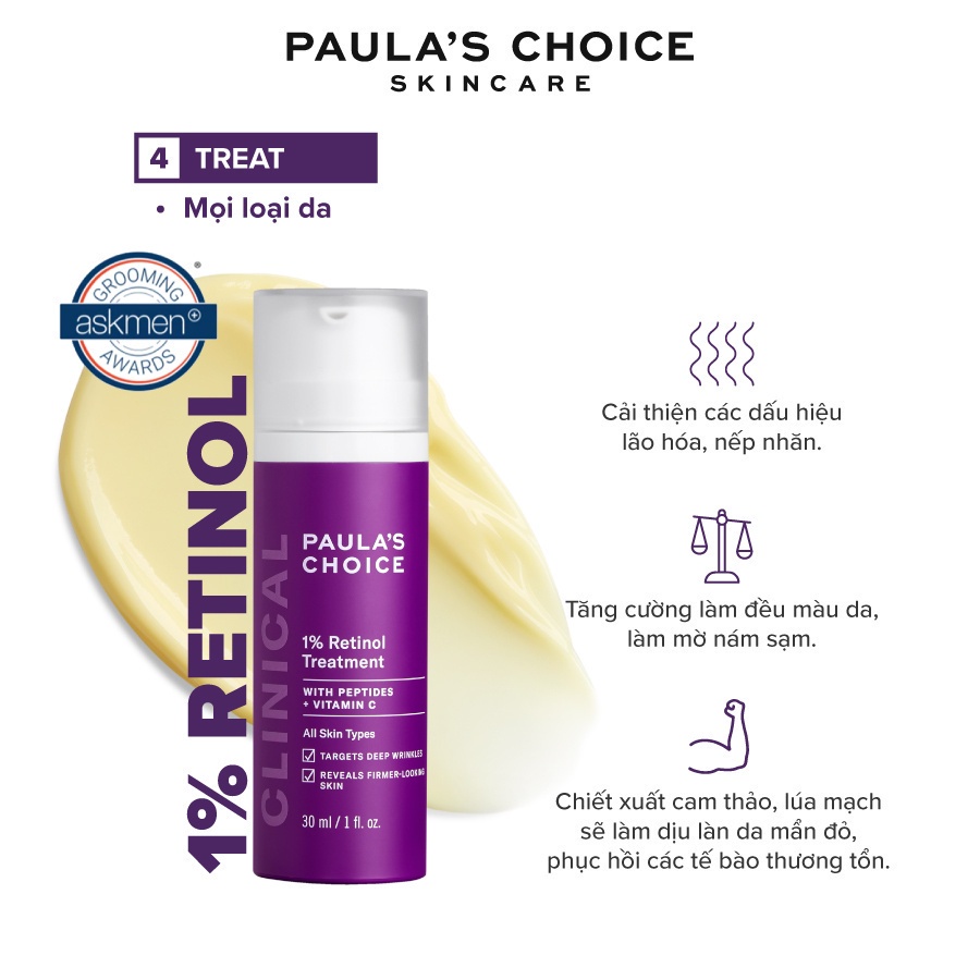 Tinh chất làm mờ nám và nếp nhăn Paula’s Choice Clinical 1% Retinol Treatment 30 ml 8010